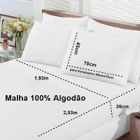 Jogo De Cama Buettner King Malha 100% Algodao Basic Liso 3 Peças Branco - 4