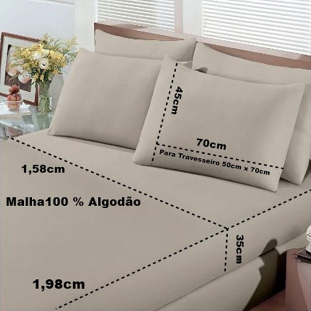 Jogo De Cama Buettner Queen Malha 100% Algodão Basic Liso 3 Peças Peças Trigo - 4