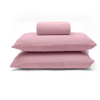 Jogo De Cama Buettner King Malha 100% Algodão Basic Liso 3 Peças Rosa Blush - 1
