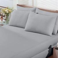 Jogo De Cama Buettner King Malha 100% Algodão Basic Liso 3 Peças Prata - 3
