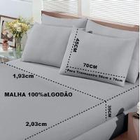 Jogo De Cama Buettner King Malha 100% Algodão Basic Liso 3 Peças Prata - 4