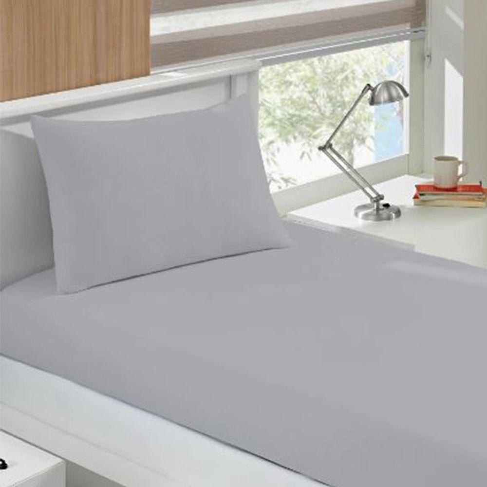 Jogo De Cama Buettner Solteiro Malha 100% Algodão Basic Liso 2 Peças Prata - 2