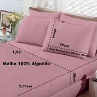 Jogo De Cama Buettner Queen Malha 100% Algodão Basic Liso 3 Peças Rose Blush - 3