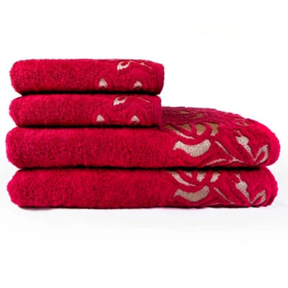 Jogo De Toalha Lmpeter Guadalupe (02 Banho + 02 Rosto) Sangria - 1