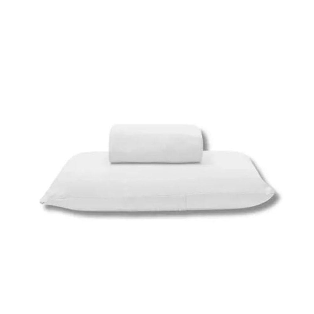 Jogo De Cama Buettner Solteiro Malha 100% Algodão Basic Liso 2 Peças Branco - 1