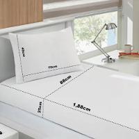 Jogo De Cama Buettner Solteiro Malha 100% Algodão Basic Liso 2 Peças Branco - 3