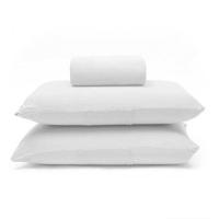 Jogo De Cama Buettner Queen Malha 100% Algodão Basic Liso 3 Peças Branco - 1