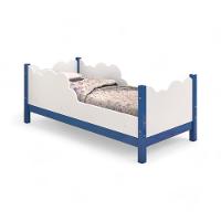 Cama Juvenil Em Nuvem Cristal Branca E Azul Com Colchão - 1