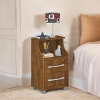 Mesa De Cabeceira Com 02 Gavetas Topázio Malbec - 2