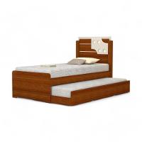 Cama Bibox Solteiro Com Aplique Luiza Cinamomo E Off White - 1