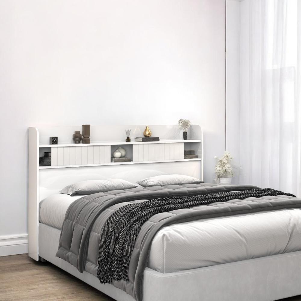 Cabeceira Com Prateleiras Dubai Queen Branca - 2