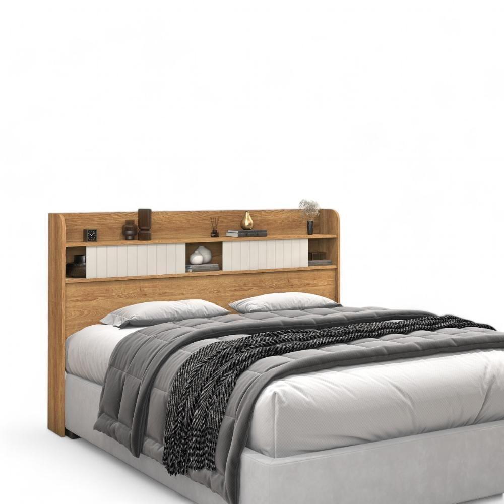 Cabeceira Com Prateleiras Dubai Queen Freijó E Off White - 2