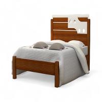 Cama Solteiro Com Aplique Espelho Luiza Cinamomo E Off - 3