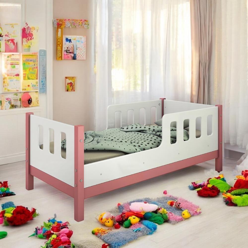 Cama Juvenil Com Proteção Encanto Branca E Rosa Com Colchão - 1