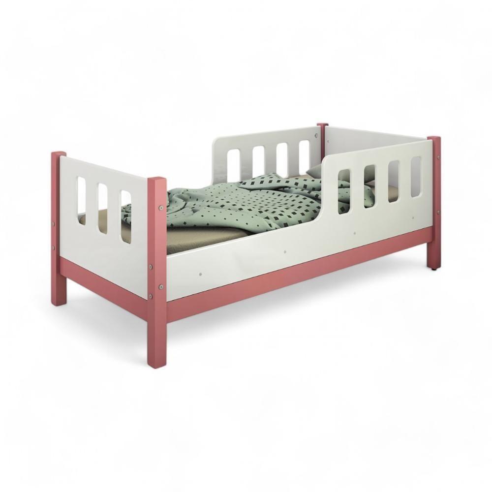 Cama Juvenil Com Proteção Encanto Branca E Rosa Com Colchão - 2