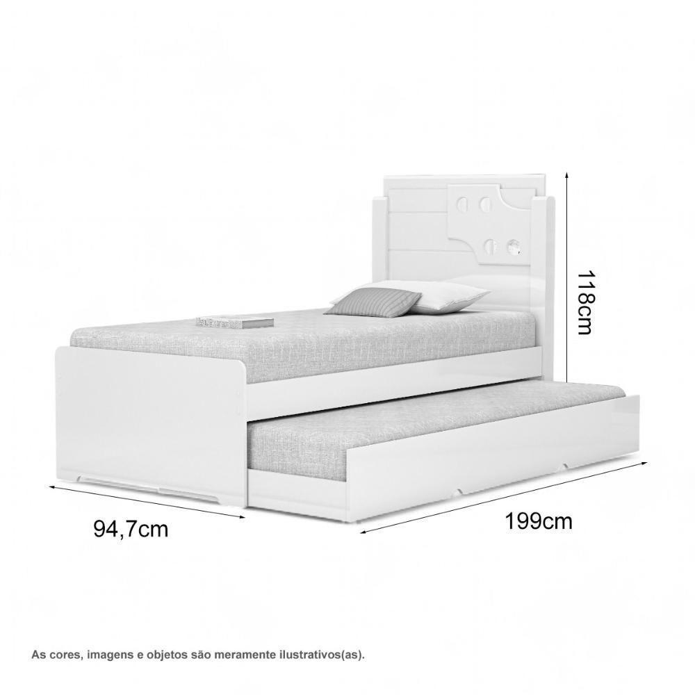 Cama Bibox Solteiro Com Aplique Luiza Malbec - 2