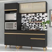 Cozinha Compacta Multimóveis Veneza Gb Fg3695 Com Armário E Balcão Preta - 2