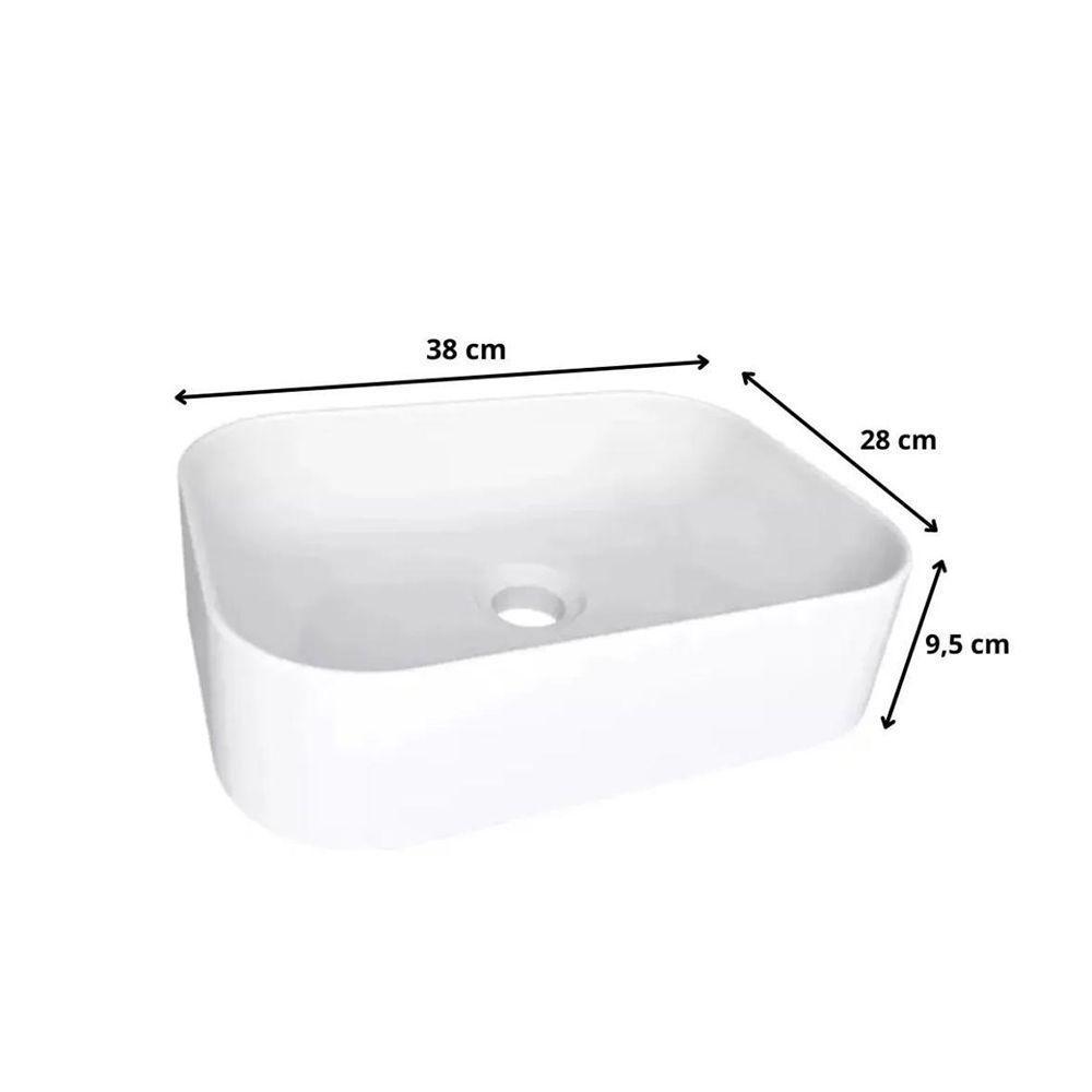 Conjunto Para Banheiro Gabinete Suspenso Com Cuba E Espelheira Madri Branco - 4