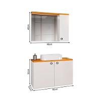 Conjunto Para Banheiro Gabinete Suspenso Com Cuba E Espelheira Madri Branco - 3