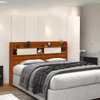 Cabeceira Com Prateleiras Dubai Solteiro Cinamomo E Off - 1