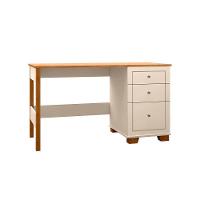 Escrivaninha Mesa Fênix Com 3 Gavetas Off-white/nature - 1