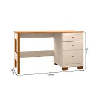 Escrivaninha Mesa Fênix Com 3 Gavetas Off-white/nature - 2