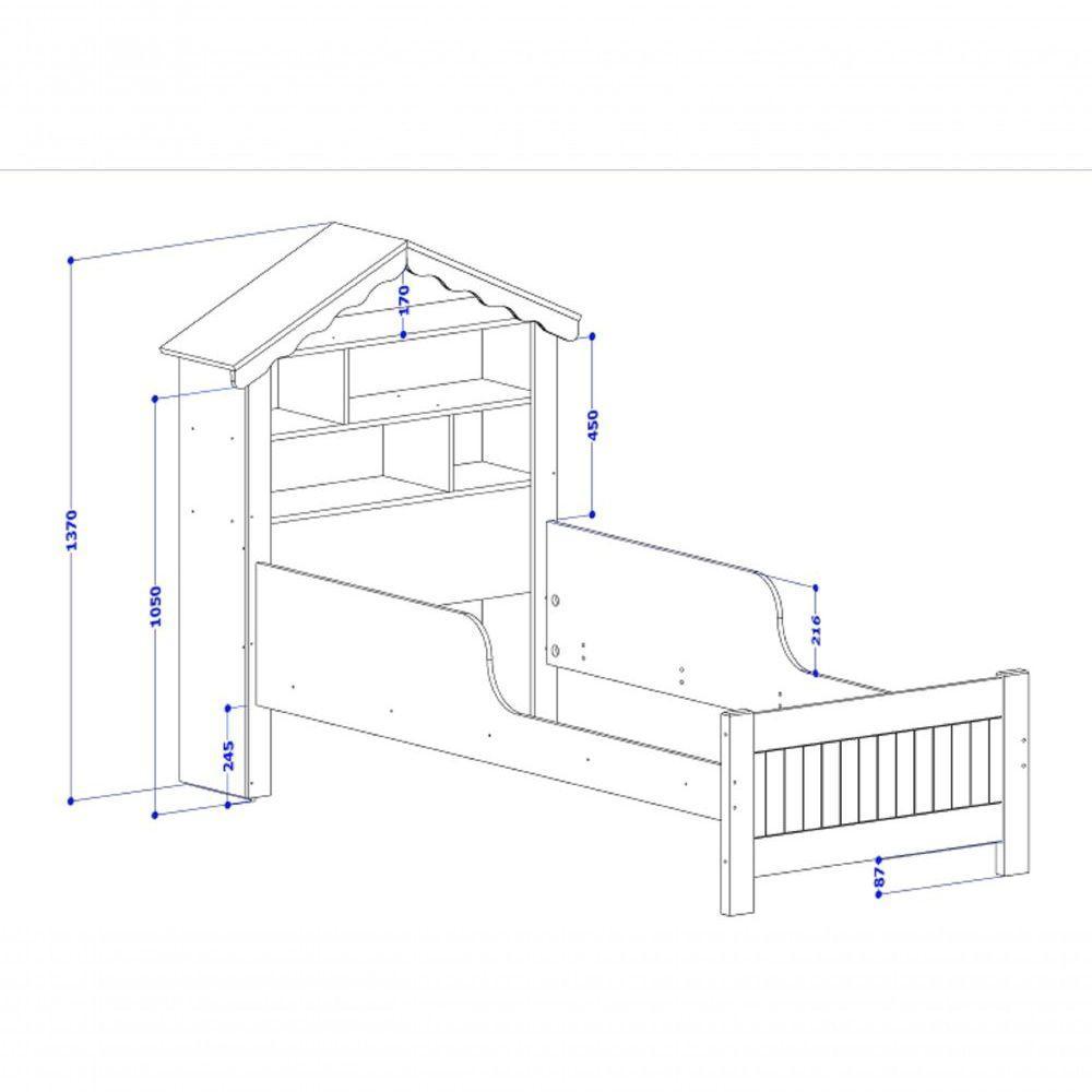 Cama Infantil Princesa Em Formato De Casinha Com Colchão – Estilo E Diversão Para O Quarto - 3