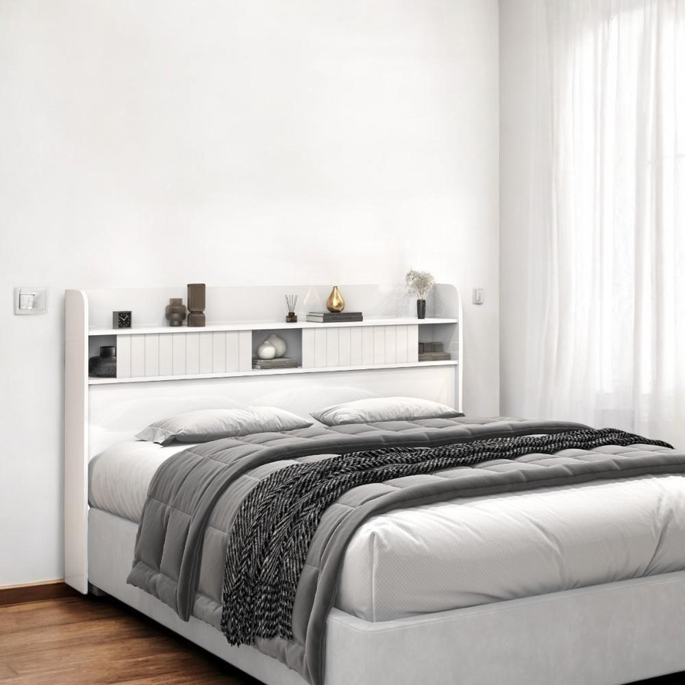 Cabeceira Com Prateleiras Dubai Solteiro Branca - 1