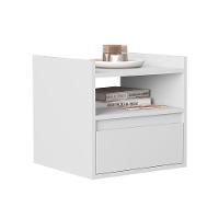 Mesa De Cabeceira Suspensa Minerva Com 1 Porta Branco - 2