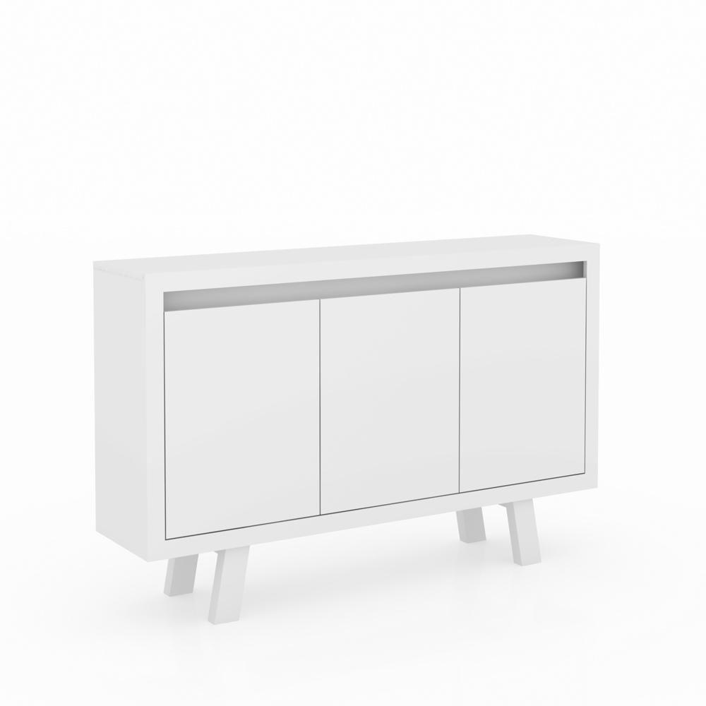 Balcão Escritório Com 3 Portas Multimóveis Vcr25028 Branco Branco - 1