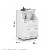 Mesa De Cabeceira Com 02 Gavetas Topázio Freijó E Off White - 3