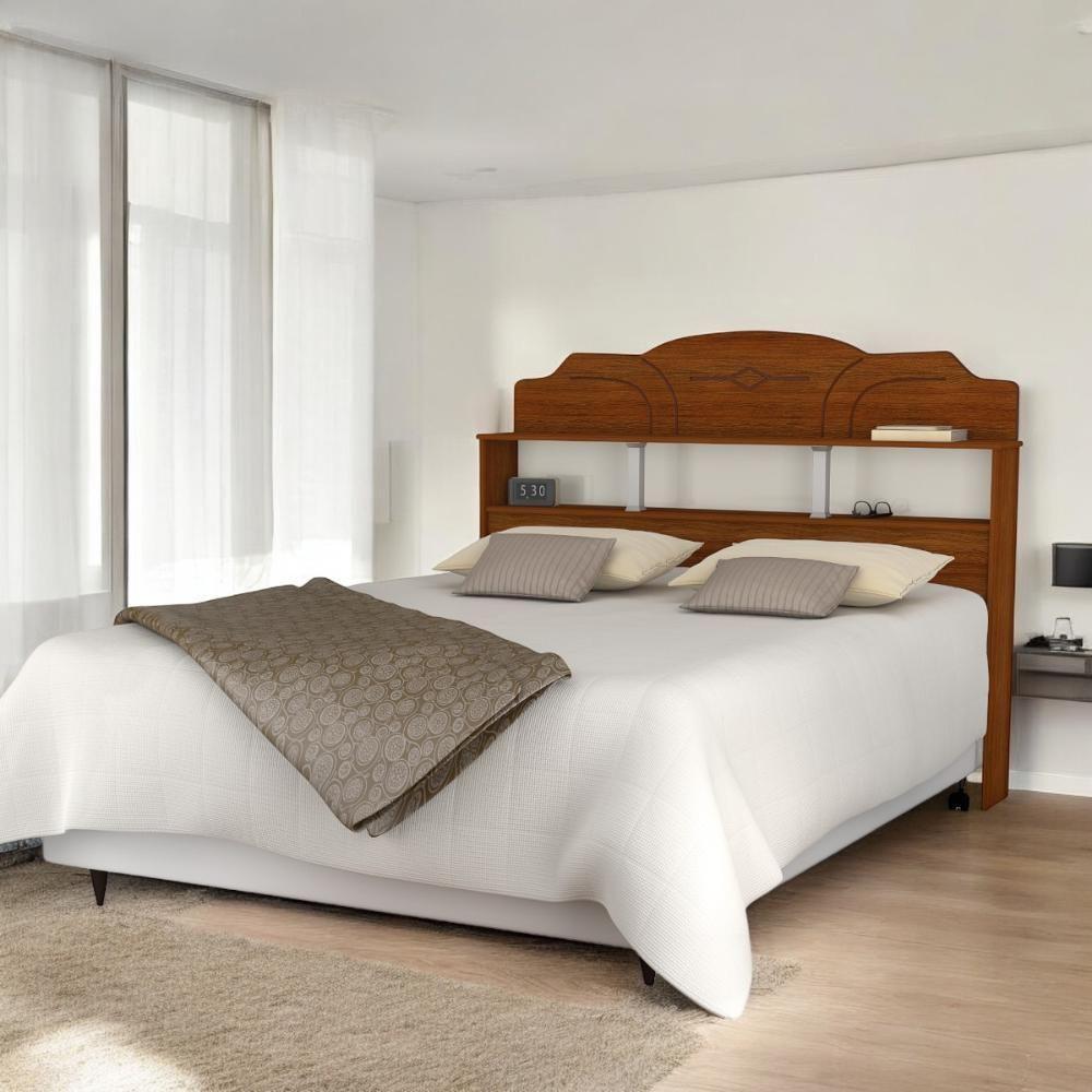 Cabeceira Com Prateleira Estrela Casal Cinamomo E Off - 1