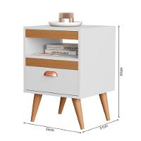 Kit 2 Mesas De Cabeceira Sal Com 1 Gaveta Branco/ypê/branco - 3