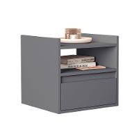 Mesa De Cabeceira Suspensa Minerva Com 1 Porta Cinza - 2