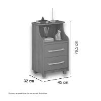 Mesa De Cabeceira Topázio Freijó/off White - Vitamov - 2