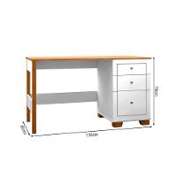 Escrivaninha Mesa Fênix Com 3 Gavetas Branco/nature - 2