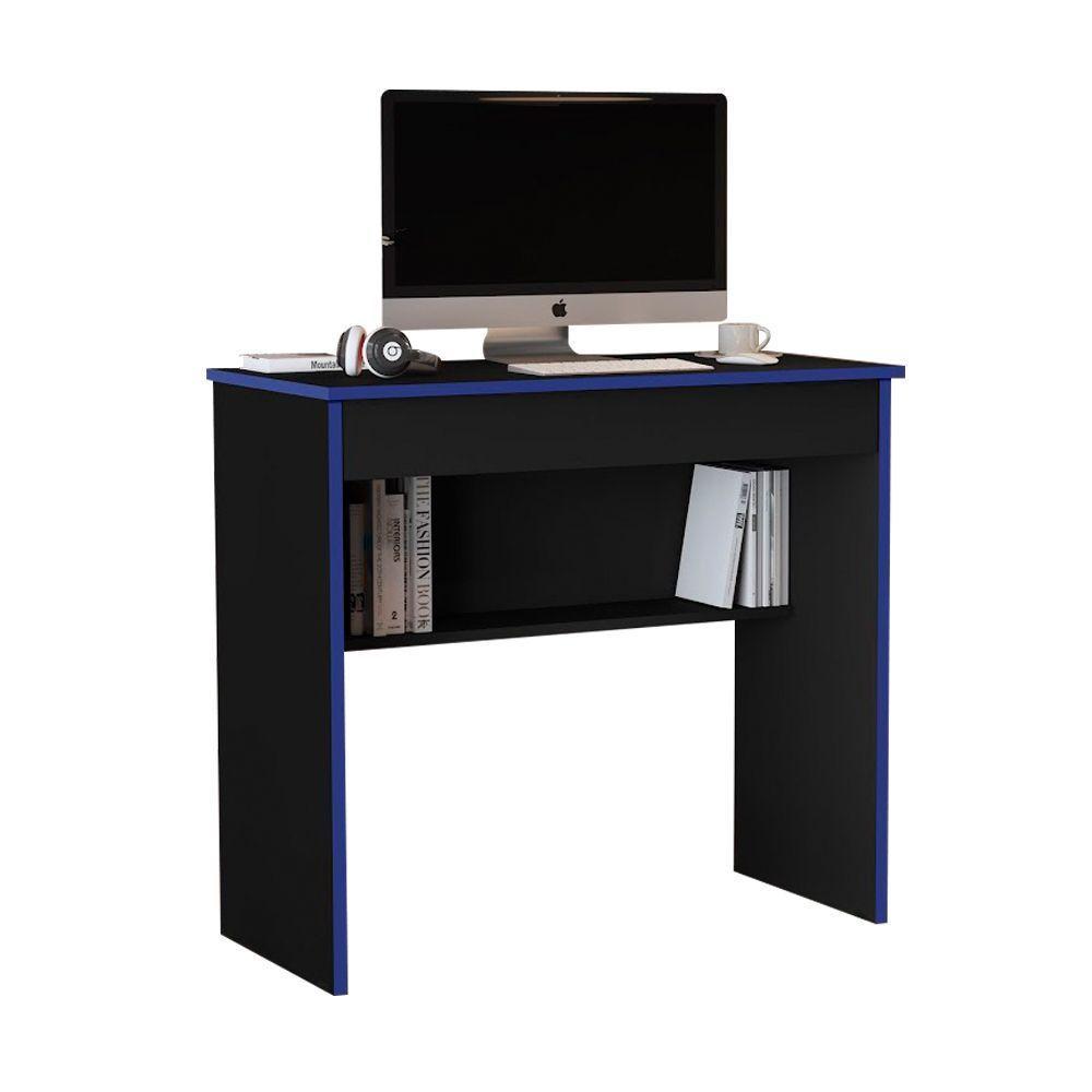 Mesa Escrivaninha Vitória Com 1 Gaveta 2.0 Preto/azul - 2