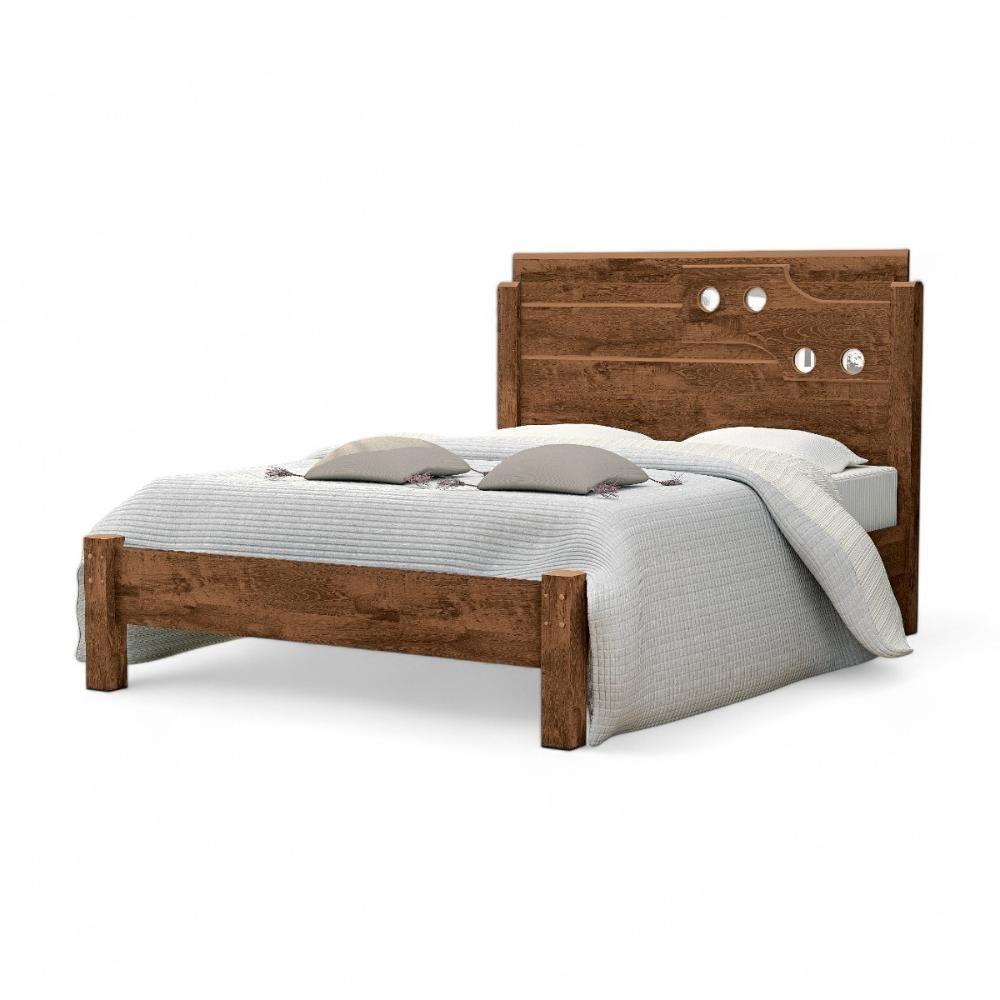 Cama Casal Com Aplique Espelho Luiza Malbec - 1