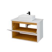 Gabinete Armário Para Banheiro Suspenso Florence Com Cuba Branco - 5