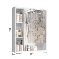 Armário Suspenso Espelheira 1 Porta Com Espelho Olimpia Branco - 4