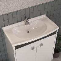 Gabinete Banheiro Com Cuba E Espelheira 60Cm Multimóveis Vcr10058 Branco/Preto Branco/Preto - 5