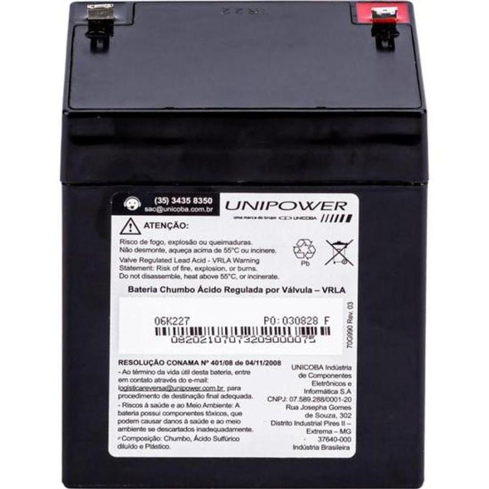 Bateria Estacionária Selada 12v 4,5ah Vrla Up1245 Unipower - 6