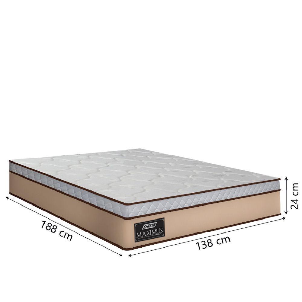 Cama Box Baú Casal Gazin Colchão Molas Ensacadas 138x188x65cm Maximus Bege/marrom - 3