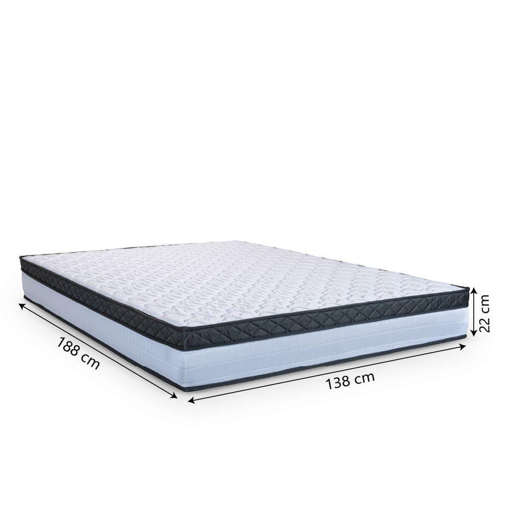Cama Box Baú Casal Colchão Com Molas Ensacadas 138x188x63cm Dunas Hellen Branco/preto - 5