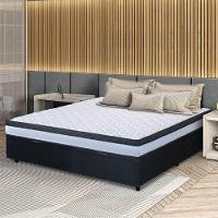 Cama Box Baú Casal Colchão Com Molas Ensacadas 138x188x63cm Dunas Hellen Branco/preto - 2