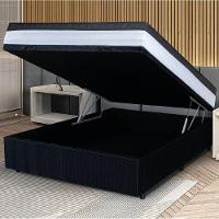 Cama Box Baú Casal Colchão Com Molas Ensacadas 138x188x63cm Dunas Hellen Branco/preto - 3