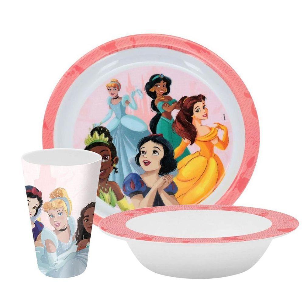 Jogo Refeição Infantil Princesas Disney 3 Peças Prato, Tigela E Copo Melamina - Tuut - 3