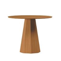 Mesa De Jantar Redonda Com Tampo Em Mdf Isis Ypê 100cm - 1