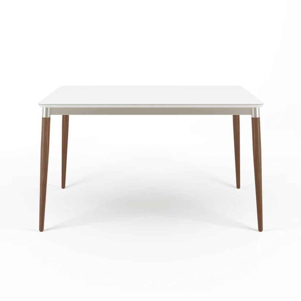 Mesa De Jantar Retangular Com Tampo De Vidro Abbey Off White 135cm - 1