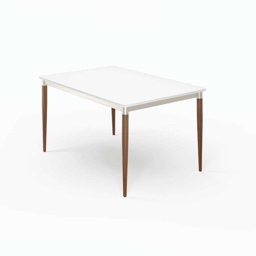 Mesa De Jantar Retangular Com Tampo De Vidro Abbey Off White 135cm - 2